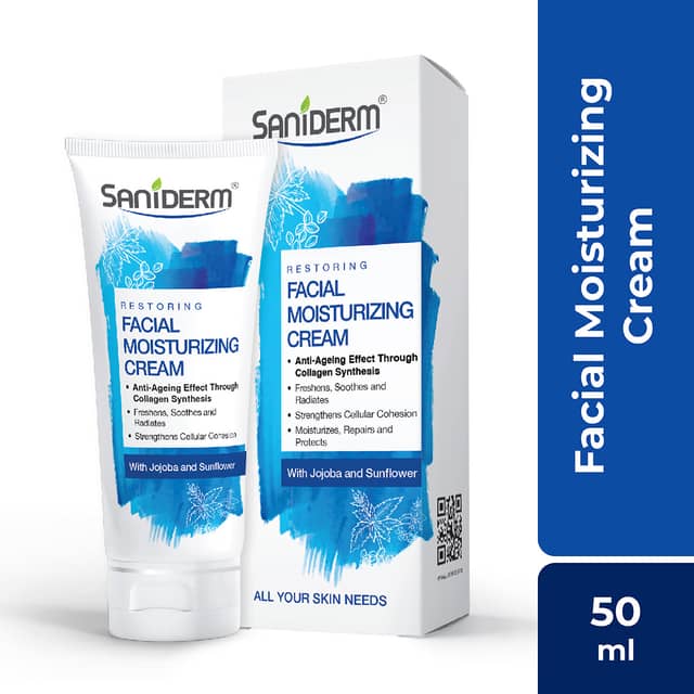 Saniderm Facial Moisturizing Cream with Jojoba and Sunflower