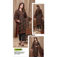 Ideas Khaddar Unstitched Printed Suit K-22102A 3Pcs - image 2