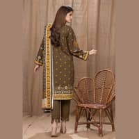 Ideas Khaddar Unstitched Printed Suit K-22101B 3Pcs - image 5