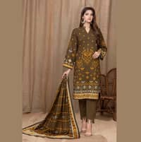 Ideas Khaddar Unstitched Printed Suit K-22101B 3Pcs - image 3