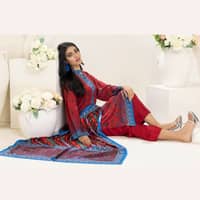 Ideas Linen Unstitched Printed Suit LT-22037A 3PC - image 5