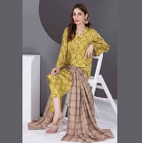 Ideas Cotail Unstitched Printed Suit With Shawl AP-22046 3PC - image 6