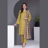 Ideas Cotail Unstitched Printed Suit With Shawl AP-22046 3PC - image 3