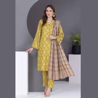 Ideas Cotail Unstitched Printed Suit With Shawl AP-22046 3PC - image 2