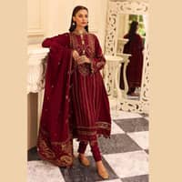 Ideas Pashmina Unstitched Embroidered Suit AP-22017 3PC - image 5