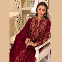 Ideas Pashmina Unstitched Embroidered Suit AP-22017 3PC - image 4