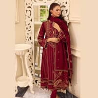 Ideas Pashmina Unstitched Embroidered Suit AP-22017 3PC
