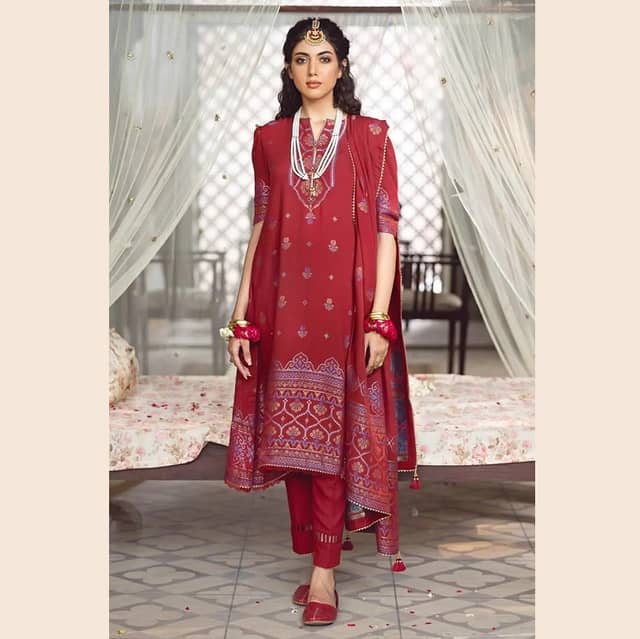Ideas Linen Karandi Jacquard Unstitched Suit MJ-22083 3PC