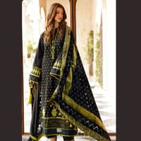 Ideas Velvet Dupatta Unstitched Khaddar Suit BVL-22002 3PC - image 3