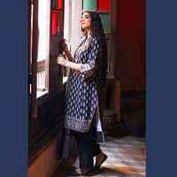Ideas Unstitched Linen Dupatta Khaddar Suit PVS-12004A 3PC - image 3