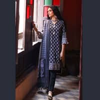 Ideas Unstitched Linen Dupatta Khaddar Suit PVS-12004A 3PC - image 2