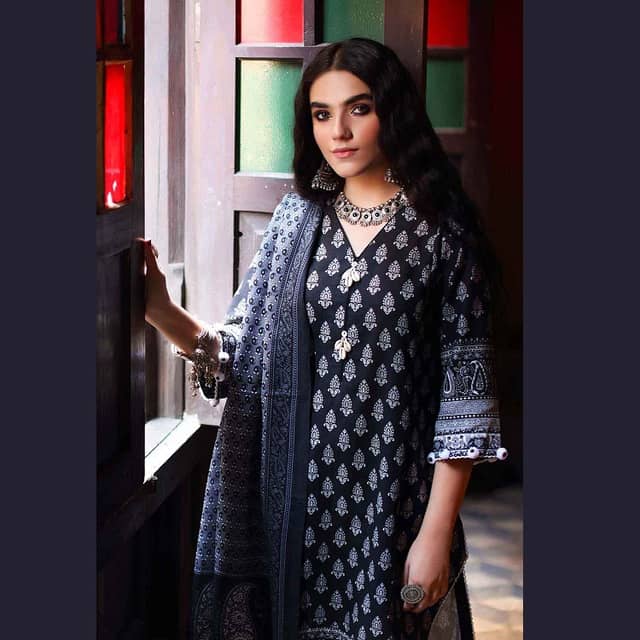Ideas Unstitched Linen Dupatta Khaddar Suit PVS-12004A 3PC