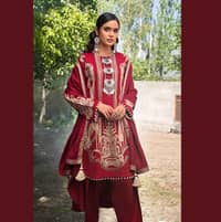 Ideas Unstitched Woven Pashmina Shawl Suit AP-12029 3PC - image 3