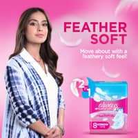 Always Feather Soft 2 in1 Sanitary Pads Long Single 8 Pads - image 4