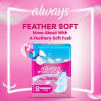 Always Feather Soft 2 in1 Sanitary Pads Long Single 8 Pads - image 6