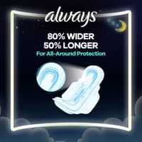 Always Thicks Night Sanitary Pads Single Extra Long 7 Pads - image 2