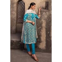 Ideas Lawn Unstitched Gold and Lacquer Printed Suit CL-32426A 3PC - image 5