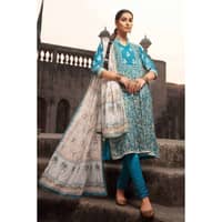 Ideas Lawn Unstitched Gold and Lacquer Printed Suit CL-32426A 3PC - image 4