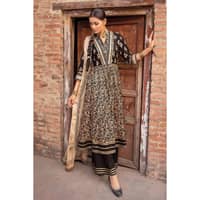 Ideas Lawn Unstitched Gold and Lacquer Printed Suit CL-32426B 3PC - image 4