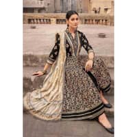 Ideas Lawn Unstitched Gold and Lacquer Printed Suit CL-32426B 3PC