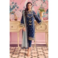 Ideas Luxury Embroidered Lawn Suit With Khaddi Net Dupatta PM-22007 3PC - image 2
