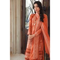 Ideas Embroidered Chiffon Dupatta Lawn Unstitched Suit PM-32025 3PC - image 3