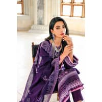 Embroidered Lawn Unstitched Suit With Net Dupatta PM-32001 3PC - image 4