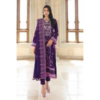 Embroidered Lawn Unstitched Suit With Net Dupatta PM-32001 3PC - image 2