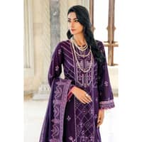 Embroidered Lawn Unstitched Suit With Net Dupatta PM-32001 3PC