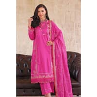 Embroidered Lawn Unstitched Suit With Zari Embroidered Chiffon Dupatta PM-22084 3PC