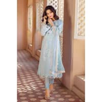 Embroidered Chiffon Dupatta Lawn Unstitched Suit PM-32044 3PC - image 3