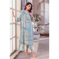 Embroidered Lawn Unstitched Suit With Embroidered Chiffon Dupatta PM-32004 3PC - image 3