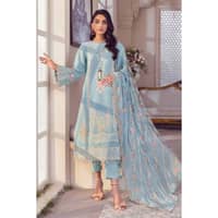 Embroidered Lawn Unstitched Suit With Embroidered Chiffon Dupatta PM-32004 3PC - image 2