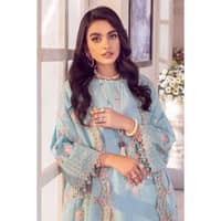 Embroidered Lawn Unstitched Suit With Embroidered Chiffon Dupatta PM-32004 3PC