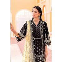 Embroidered Lawn Unstitched Suit With Embroidered Net Dupatta PM-22004 3PC - image 5