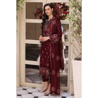 Embroidered Chiffon Dupatta Lawn Unstitched Suit PM-32045 3PC - image 5
