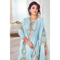 Embroidered Dobby Lawn Unstitched Suit With Embroidered Chiffon Dupatta PM-32007 3PC - image 5