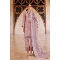Embroidered Lawn Unstitched Suit With Embroidered Net Dupatta PM-32009 3PC - image 2
