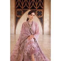 Embroidered Lawn Unstitched Suit With Embroidered Net Dupatta PM-32009 3PC