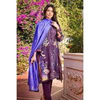 Lawn Jacquard Unstitched Suit With Foil Printed Paper Cotton Dupatta CN-32013 3PC - image 5