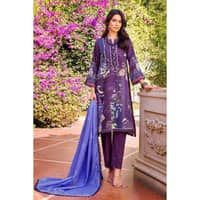 Lawn Jacquard Unstitched Suit With Foil Printed Paper Cotton Dupatta CN-32013 3PC - image 2