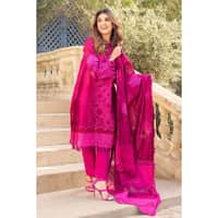 Embroidered Cotton Net Unstitched Suit With Embroidered Cotton Net Dupatta CN-32001 3PC - image 4