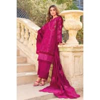 Embroidered Cotton Net Unstitched Suit With Embroidered Cotton Net Dupatta CN-32001 3PC - image 2