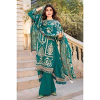 Embroidered Dobby Lawn Unstitched Suit With Embroidered Cotton Net Dupatta CN-32002 3PC - image 4