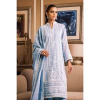 Embroidered Paper Cotton Unstitched Suit With Lace And Printed Paper Dupatta CN-32004 3PC