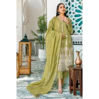 Sequins Embroidered Lawn Unstitched Suit With Embroidered Zari Stripe Dupatta MJ-32040 3PC - image 4