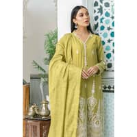 Sequins Embroidered Lawn Unstitched Suit With Embroidered Zari Stripe Dupatta MJ-32040 3PC