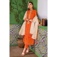 Embroidered Jacquard Unstitched Suit With Embroidered Zari Tissue Dupatta MJ-32030 3PC - image 5