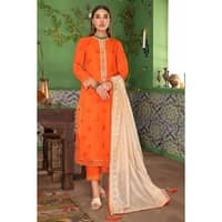 Embroidered Jacquard Unstitched Suit With Embroidered Zari Tissue Dupatta MJ-32030 3PC - image 4