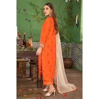 Embroidered Jacquard Unstitched Suit With Embroidered Zari Tissue Dupatta MJ-32030 3PC - image 2
